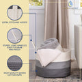 Little Story Cotton Rope Diaper Caddy XL Nursery Storage Basket, Ivory