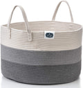 Little Story Cotton Rope Diaper Caddy XL Nursery Storage Basket, Ivory