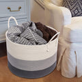 Little Story Cotton Rope Diaper Caddy XL Nursery Storage Basket, Ivory