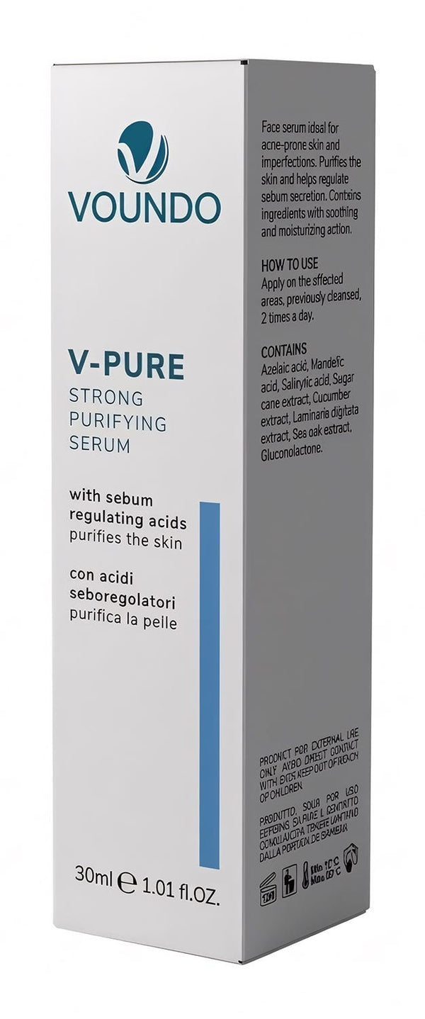 Voundo V-Pure Strong Purifying Serum Liquid with Azelaic, Mandelic and Salicylic Acids 30 ml