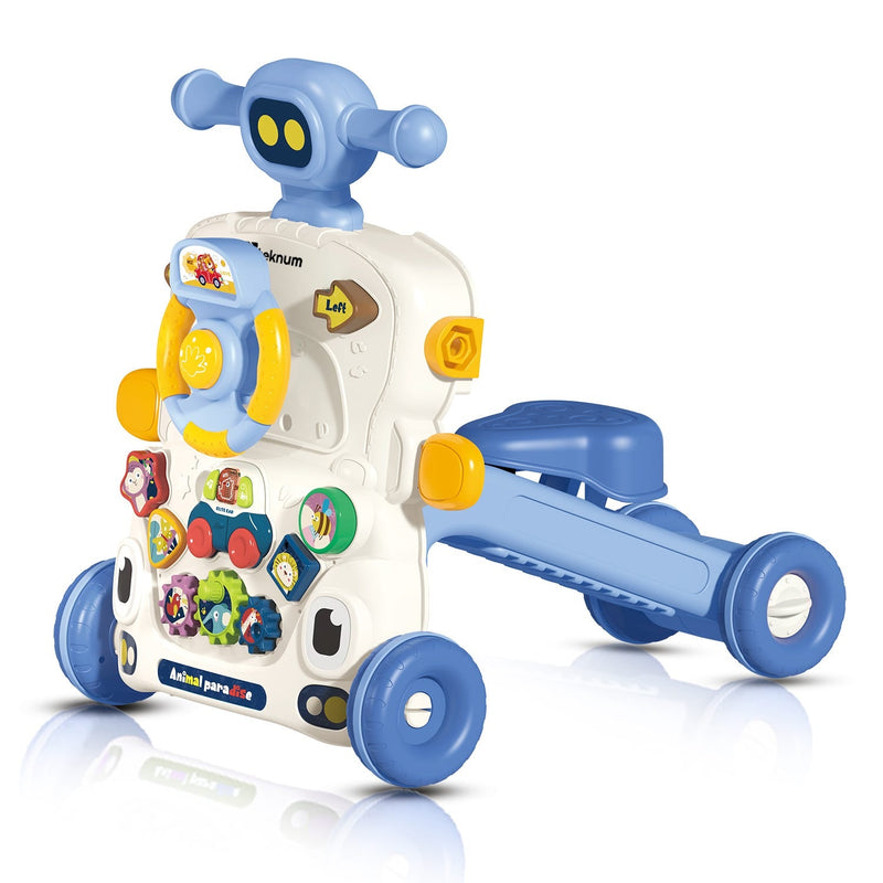 Teknum 3-In-1 Baby Walker Learning Table Game Panel Musical Keyboard Blue