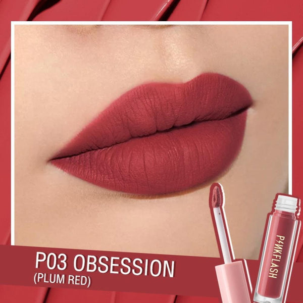 Pink Flash Matte Liquid Lipstick P03 Plum Red