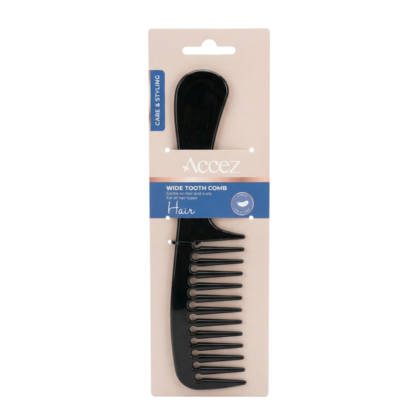 Accez Carbon Wide-Tooth Hair Comb, Heat-Resistant Anti-Static Detangling Comb