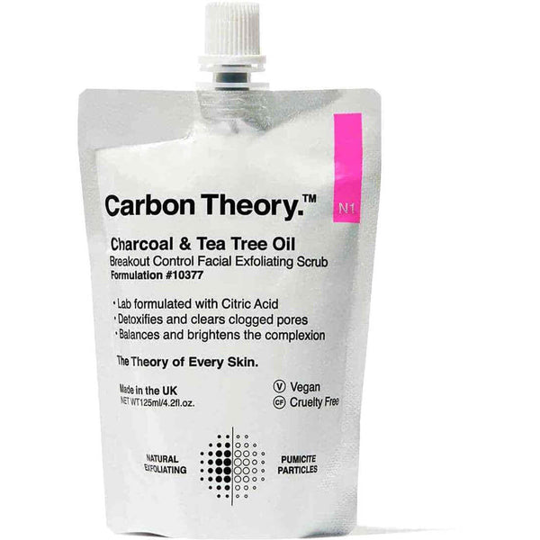 Carbon Theory Facial Exfoliating Scrub Charcoal Tea Tree Oil 125ml
