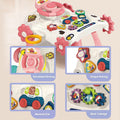 Teknum 3-in-1 Baby Walker with Musical Keyboard, Learning Table and Game Panel, Pink