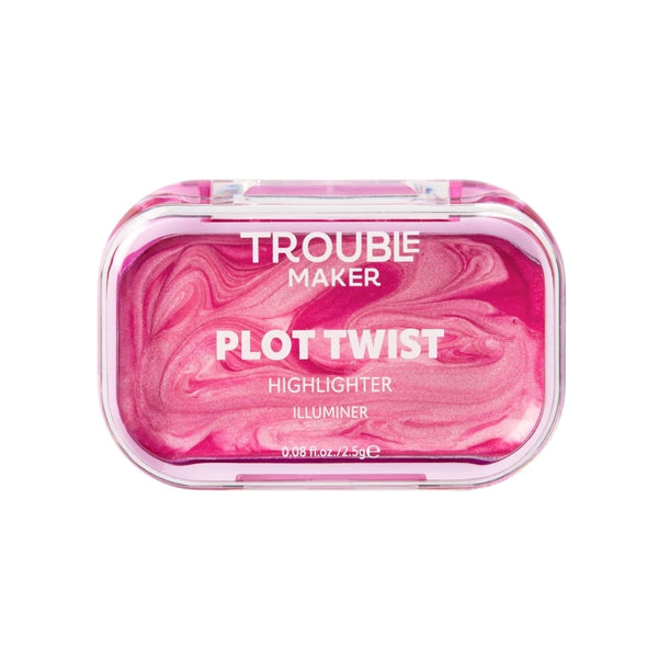 Troublemaker Plot Twist Cream Highlighter Velvety Buildable Glow Spiraling Pink