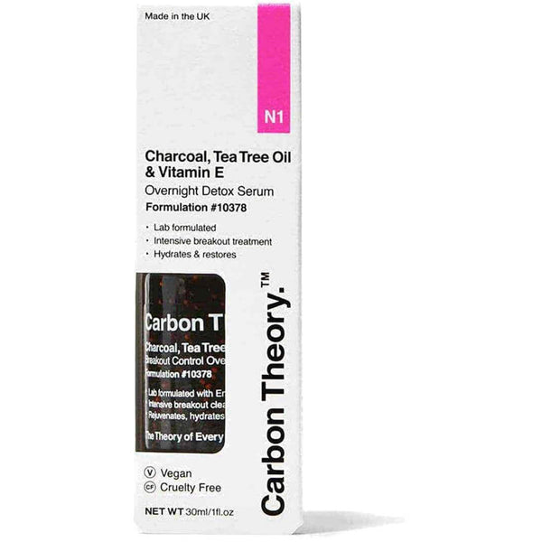 Carbon Theory Overnight Serum Liquid Hydrating Tea Tree Oil Vitamin E 30ml