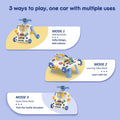 Teknum 3-in-1 Baby Walker Learning Table and Game Panel with Musical Keyboard, Blue