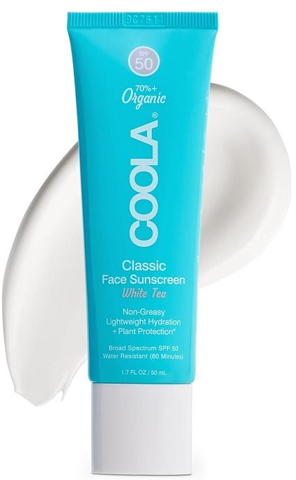 Coola Organic Face Sunscreen Lotion SPF 50 White Tea 50 ml