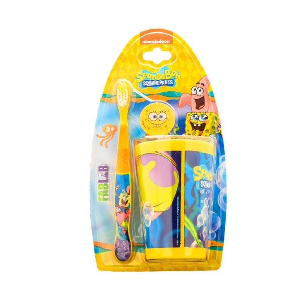 Nickelodeon SpongeBob Kids Toothbrush with Hygiene Cover and Rinsing Cup, Ultra-Soft Bristles