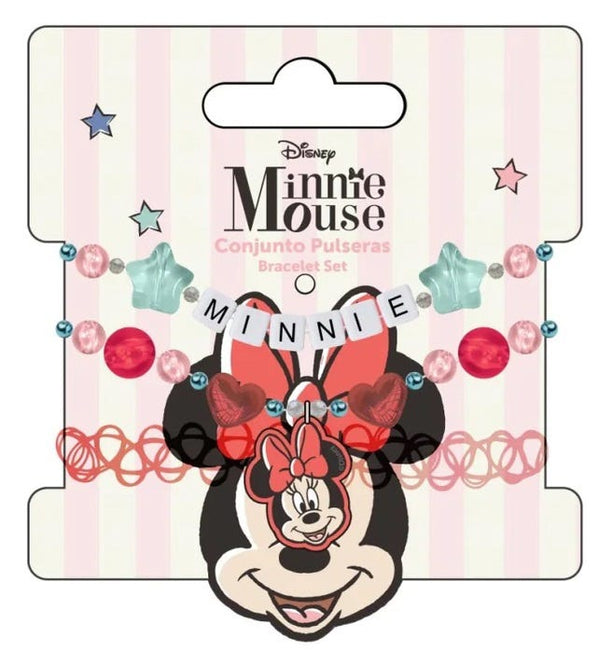 Disney Minnie Mouse Bracelet Set Pink 3 Pieces