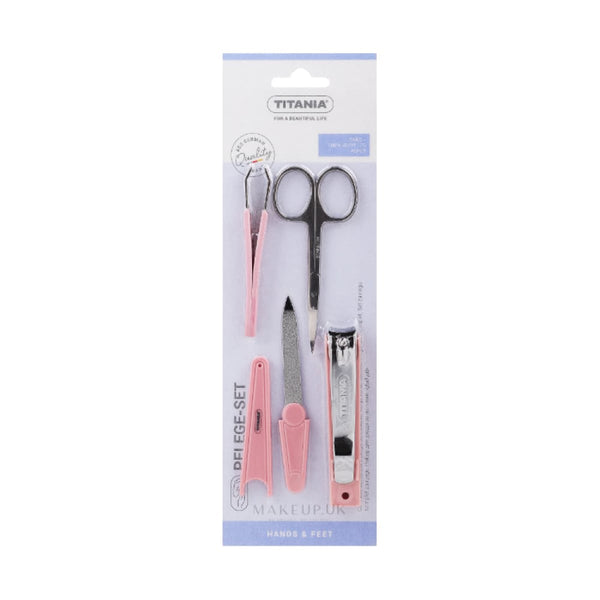 Titania Nail Care Set 4 Pieces Nail Clippers Scissors Tweezers File