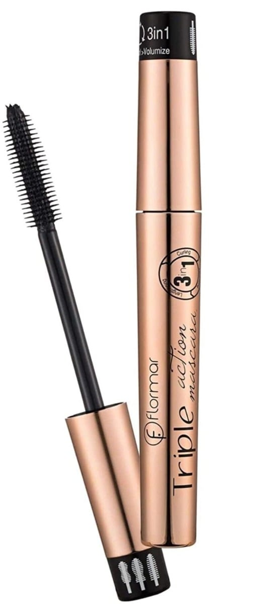 Flormar Triple Action Mascara Volumizing Lengthening Curling Water-Resistant