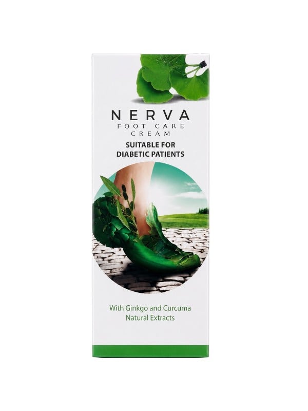 Nerva Foot Care Cream Moisturizing Formula with Ginkgo and Curcuma Extracts 75 ml