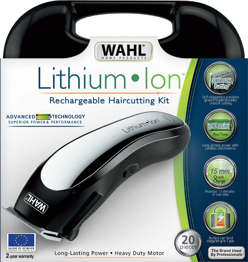 Wahl Lithium-Ion Hair Clipper, 120-Minute Runtime, Corded/Cordless, 8 Combs, 79600-3217
