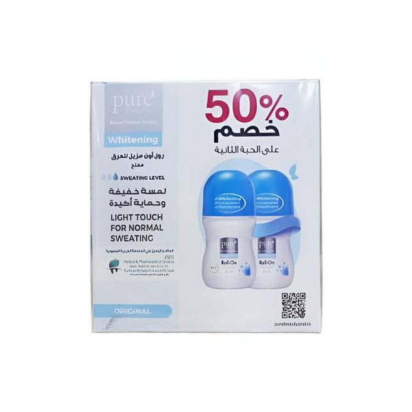 Pure Beauty Antiperspirant Roll-On Deodorant Brightening Care 60+60ml