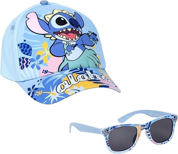 Disney Stitch Sunglasses and Baseball Cap Set, Blue, 2 Pieces