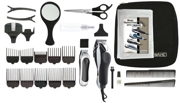 Wahl Deluxe Chrome Pro Hair Clipper and Trimmer Combo Kit 27-Piece Corded