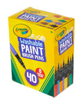 Crayola Washable No Drip Paint Brush Pens, New Colors, 40 Ct