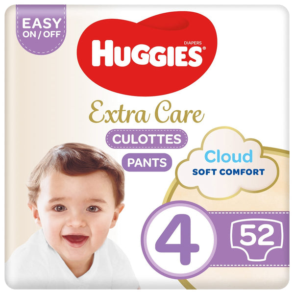 Huggies Extra Care Culottes Size 4 Double Leak Guards Dry Touch 52 Pants