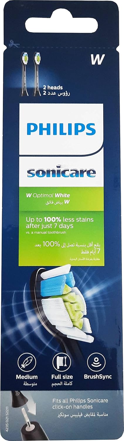 Philips Sonicare Optimal White Replacement Toothbrush Heads Black 2 Pieces