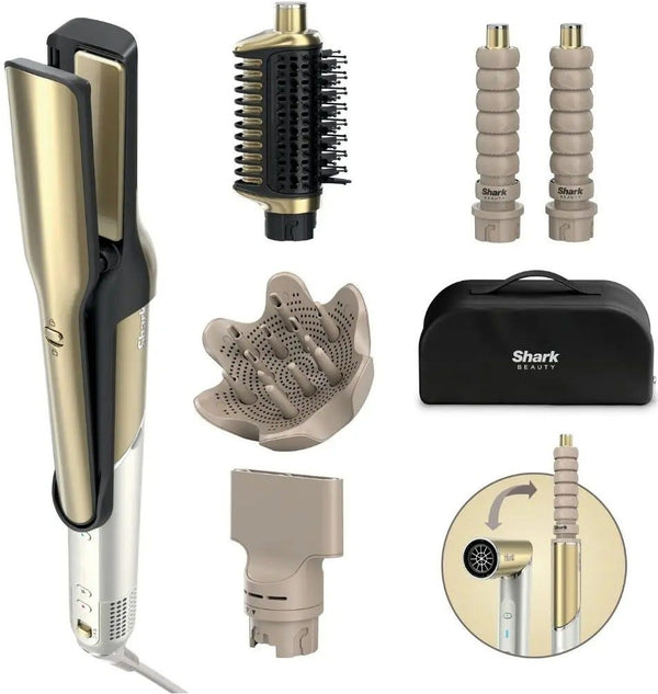 Shark Glam Multi-Styler HD6052SME Hair Dryer, Straightener, Curler, Diffuser and Storage Case