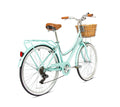 Spartan Platinum City Bike 7-Speed Steel Frame Vintage Basket Desert Sage