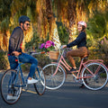 Spartan Platinum City Bike 7-Speed Steel Frame Vintage Basket Desert Sage
