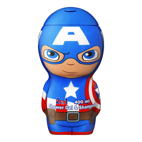 Air-Val Captain America 2-in-1 Shower Gel & Shampoo Gel, Tear-Free, 400 ml