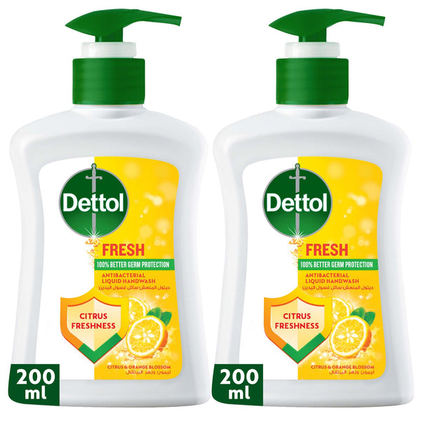 Dettol Fresh Liquid Handwash Pump Citrus & Orange Blossom 200ml x 2