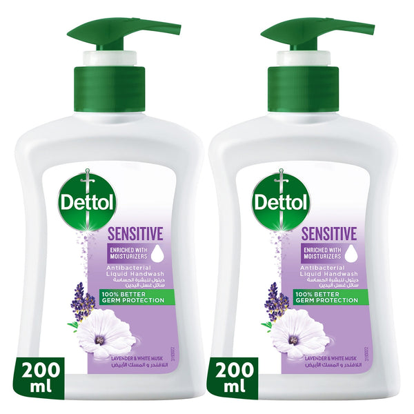 Dettol Sensitive Liquid Handwash Lavender & White Musk 200ml x 2
