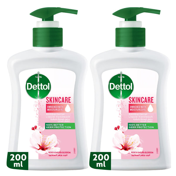 Dettol Skincare Liquid Handwash Pump Rose & Sakura Blossom Scent 200ml x 2
