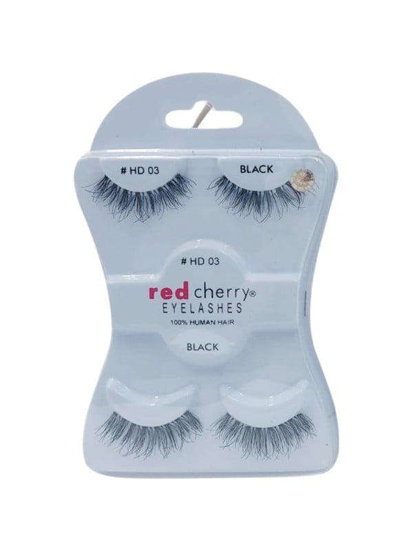 Red Cherry Decorative False Eyelashes Natural Hair Black #HD03 2 Pairs