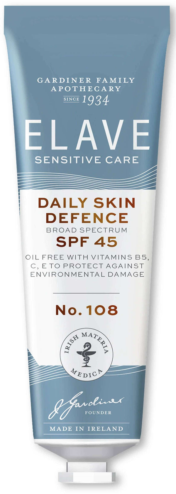 Elave Sensitive Daily Skin Defence SPF 45 Oil-Free Facial Sunscreen Vitamin B5, C & E 50 mL