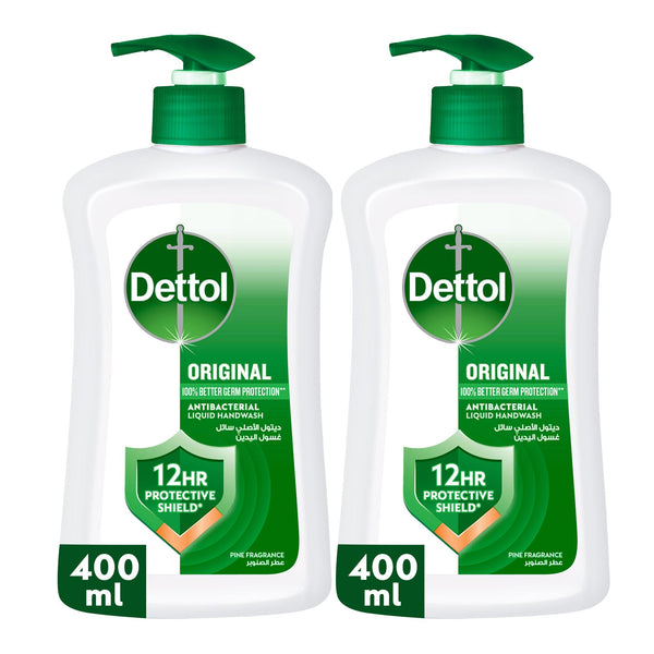 Dettol Original Liquid Handwash Pine Scent pH-Balanced Moisturizing 400 ml x 2