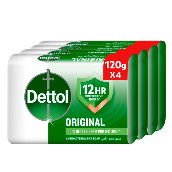 Dettol Original Soap Bars Pine Scent 4 Pack, 120 g Each