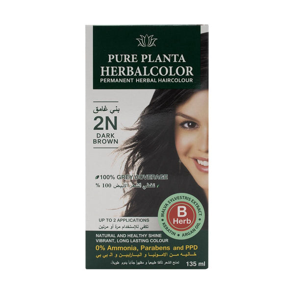 HERBATINT Herbal Hair Color Gel 2N Dark Brown Permanent Ammonia-Free Grey Coverage