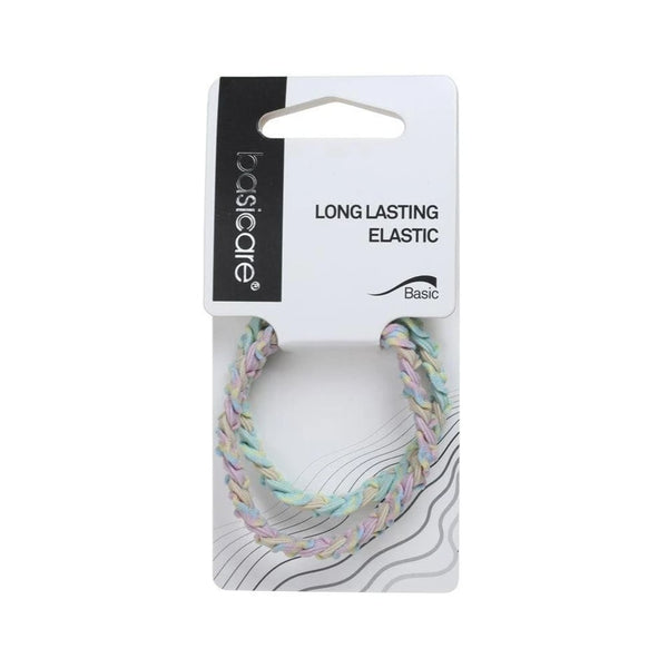 Besikur Colorful Elastic Hair Ties, Stretchy Secure-Hold Hair Bands, 2 Pieces