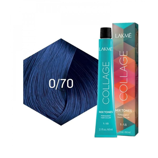 Lakme Collage Mix Cream Hair Color 0/70 Blue Permanent Soy Protein Formula