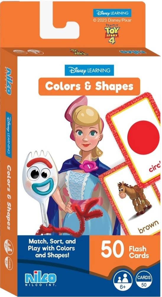 Nilco Disney Toy Story 4 Colors and Shapes Educational Flash Cards