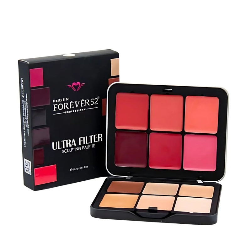 Forever 52 Foundation & Blush Palette Creamy Finish 12 Shades UF003