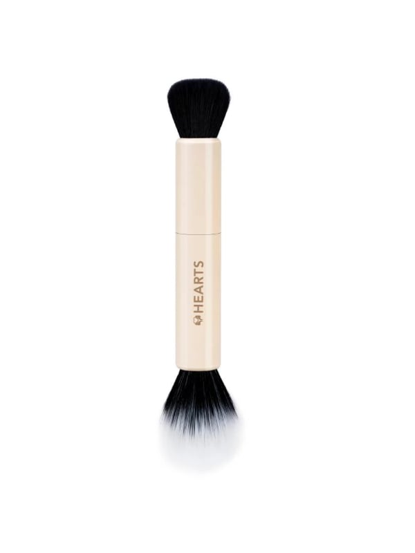 Hearts 2-in-1 Double-Sided Makeup Brush Synthetic Bristles B001