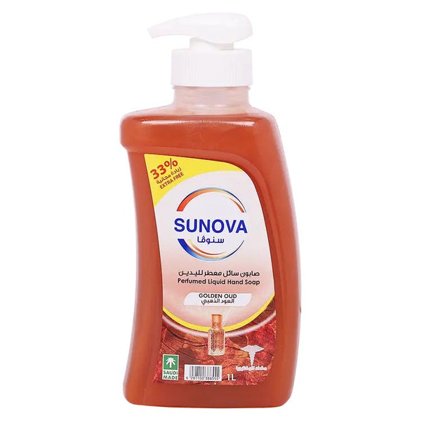 Sunova Golden Oud Perfumed Liquid Hand Wash Moisturizing Formula 1 Liter
