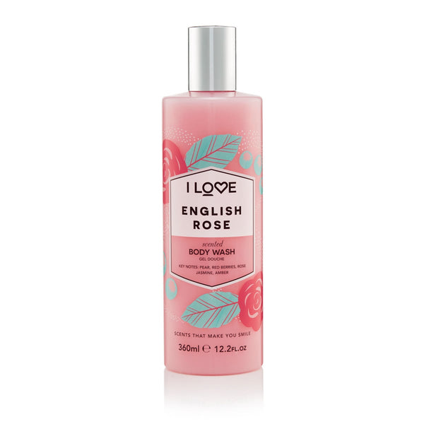 I Love English Rose Hydrating Body Wash Rich Lather Pro Vitamin B5 360 ml