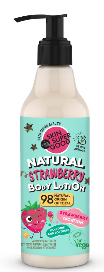 Organic Shop Natural Strawberry Body Lotion Moisturizing Formula Strawberry Scent