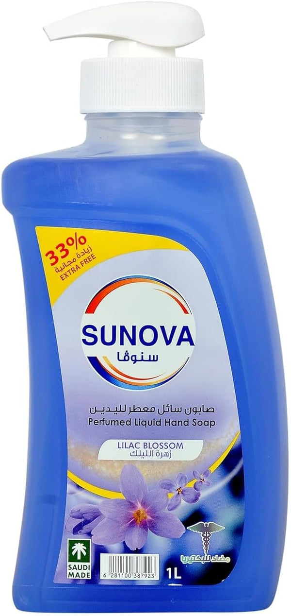 Sunova Liquid Hand Wash Moisturizing Formula Lilac Blossom 1 Liter