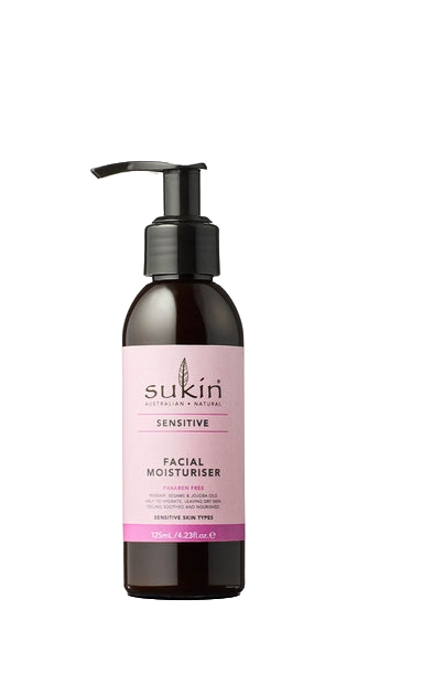Sukin Sensitive Facial Moisturiser, Essential Oil-Free, Vitamin E, Cocoa & Shea Butters, 125 mL