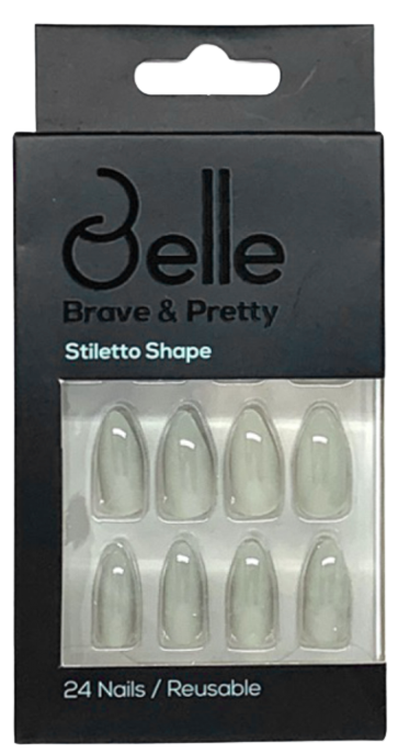Belle Wadaq Press-On Nails Glossy Grey Self-Adhesive