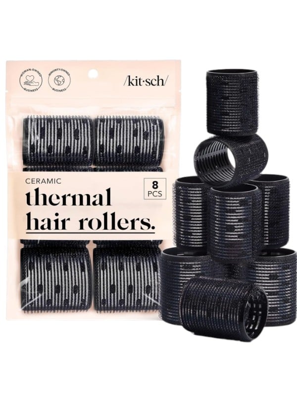 Kitsch Ceramic Thermal Hair Rollers Self-Grip Design 8 Pieces