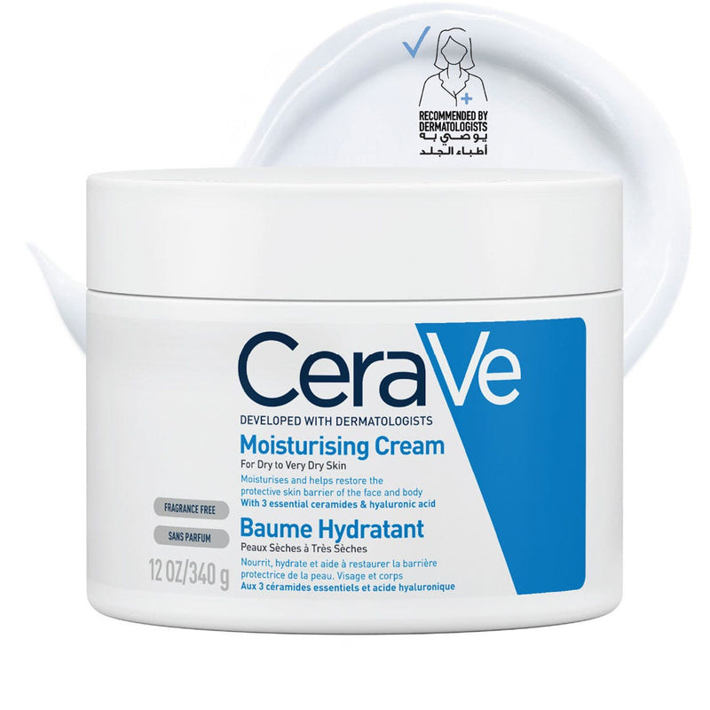CeraVe Moisturising Cream Rich Fragrance-Free Ceramide Hyaluronic Acid 340g
